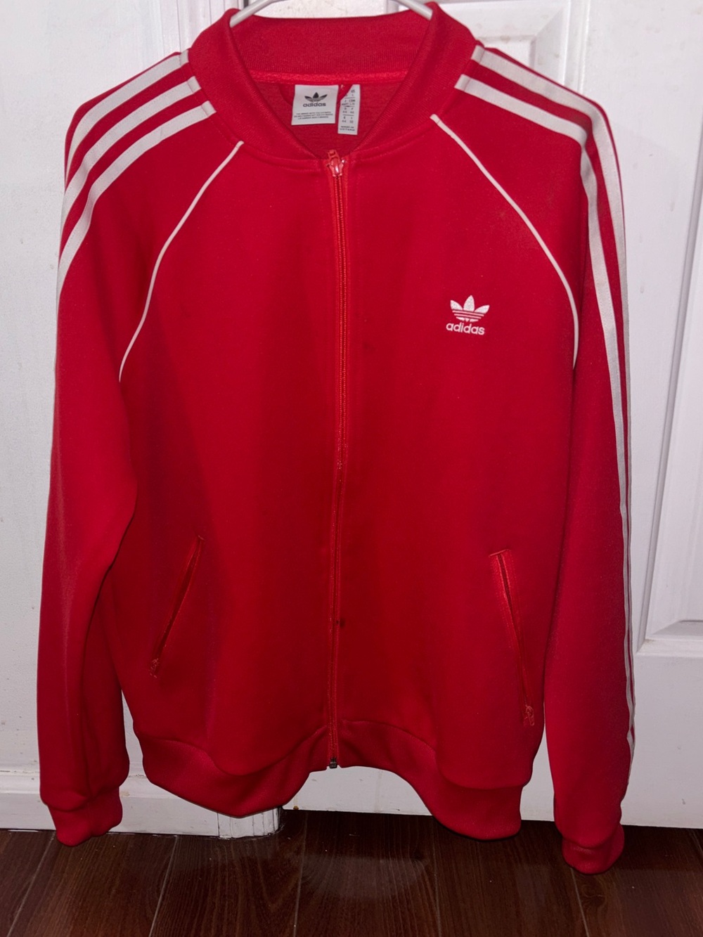 adidas Red & White Women’s Track Jacket